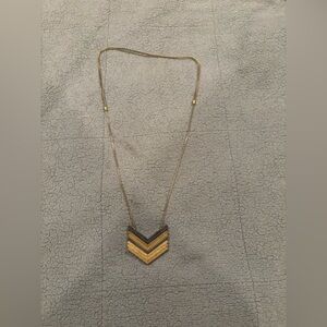 Gold Chevron Pendant Necklace - Women